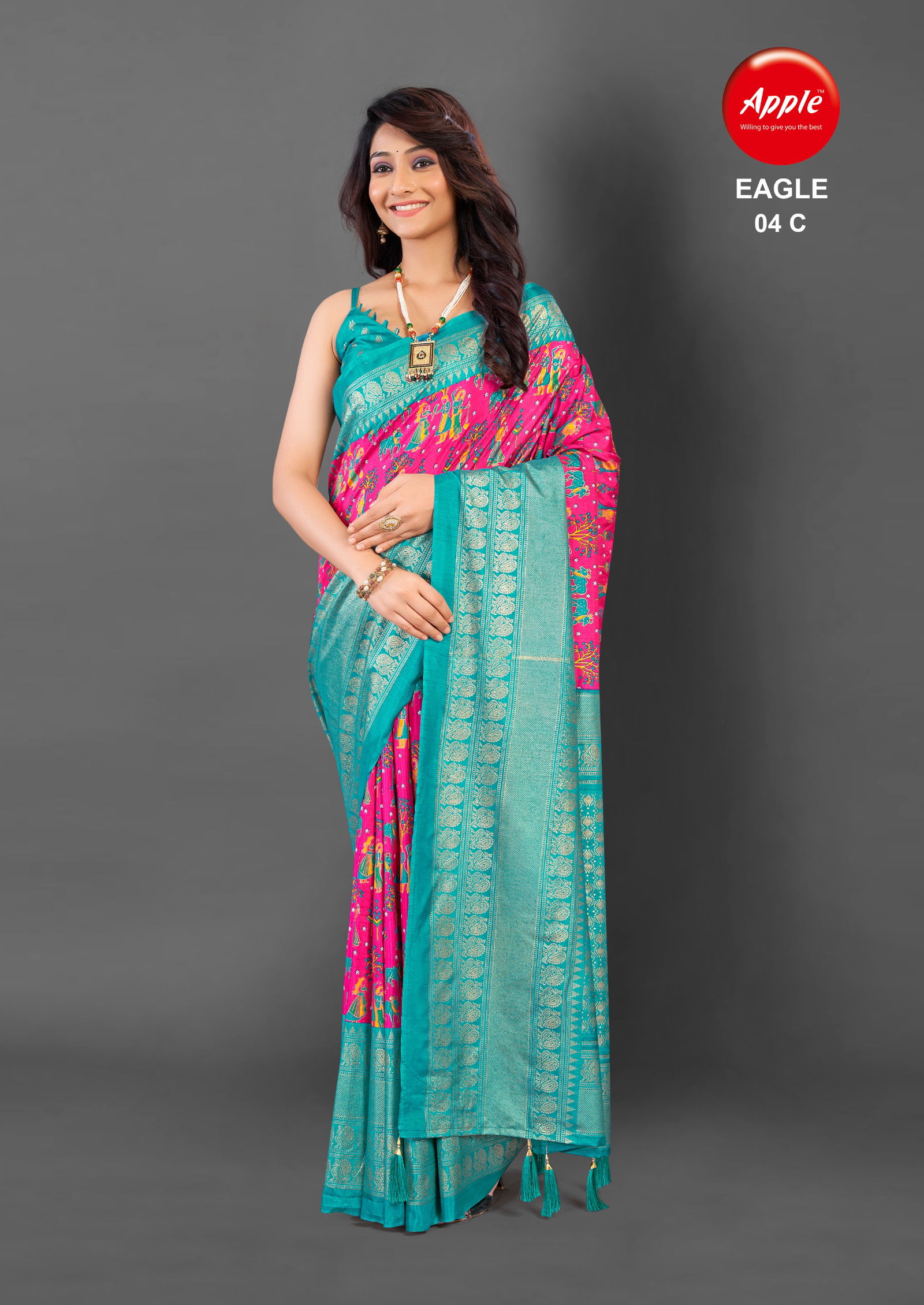 Eagle 04 By Apple Daily Wear Cotton Blend Printed Sarees Wholesale Market In Surat
